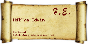 Héra Edvin névjegykártya